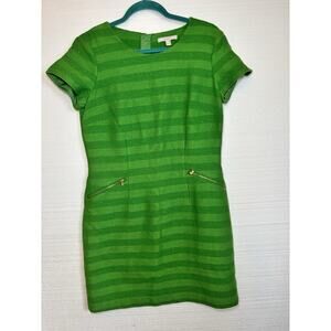 Esprit Emerald Green Textured Dress SZ 8 Fitted Lined Short Sleeve Casual Chic